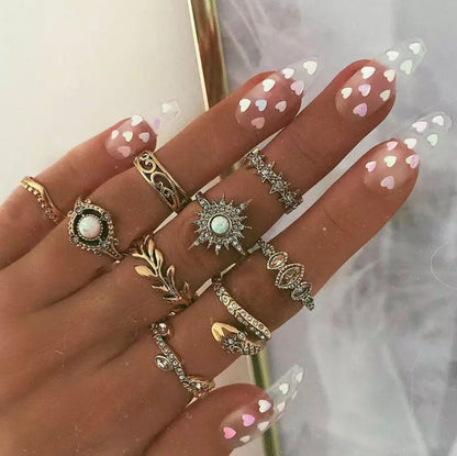 SET DE ANILLOS BOHO STYLE DORADOS
