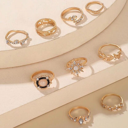 SET DE ANILLOS BOHO STYLE DORADOS