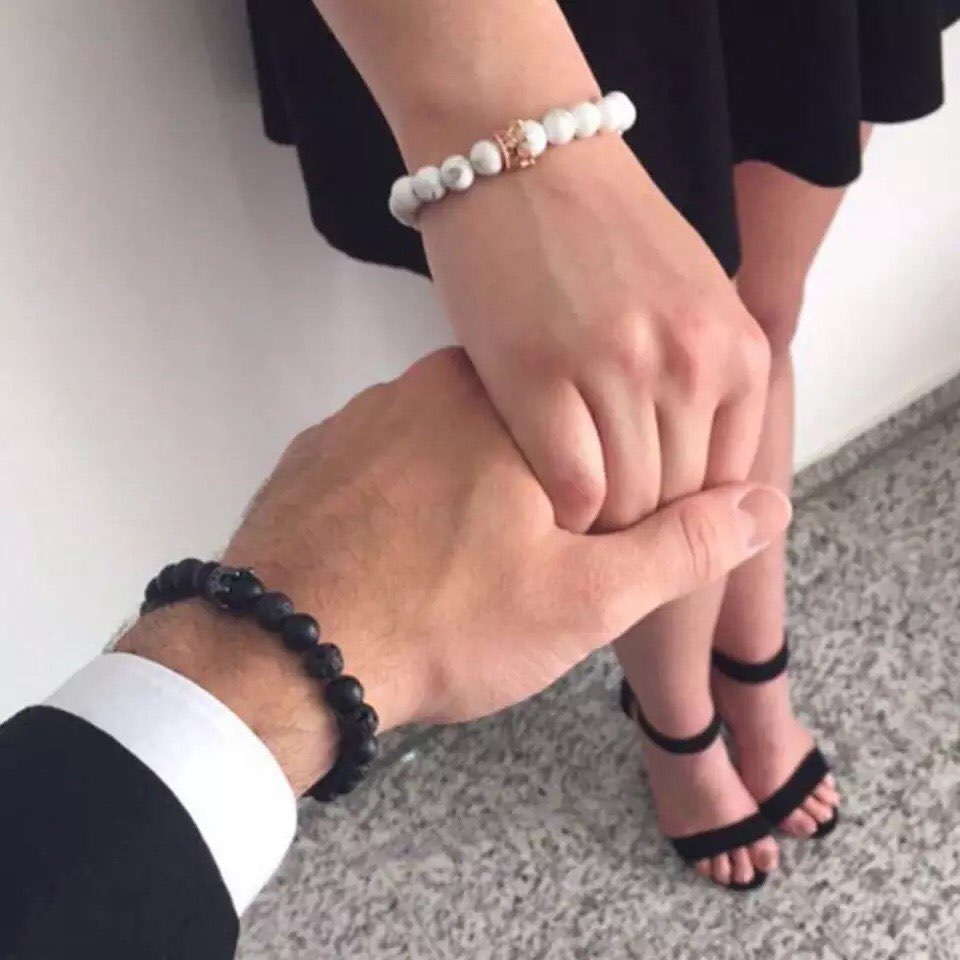 BRAZALETES KING & QUEEN PIEDRAS PRECIOSAS CORONA SU REY & SU REINA