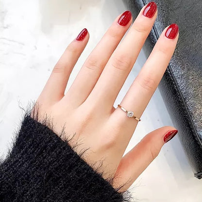 ANILLO MINIMALISTA CRISTAL  ACERO DE TITANIO