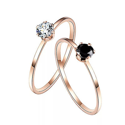 ANILLO MINIMALISTA CRISTAL  ACERO DE TITANIO