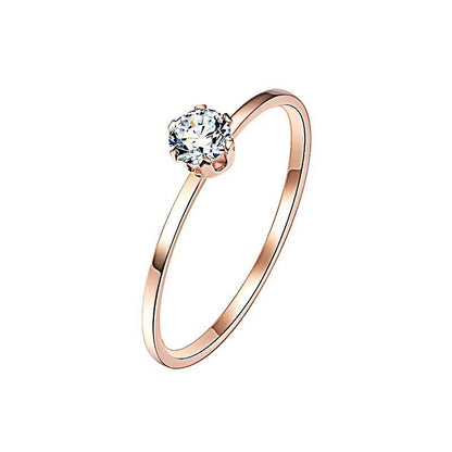 ANILLO MINIMALISTA CRISTAL  ACERO DE TITANIO