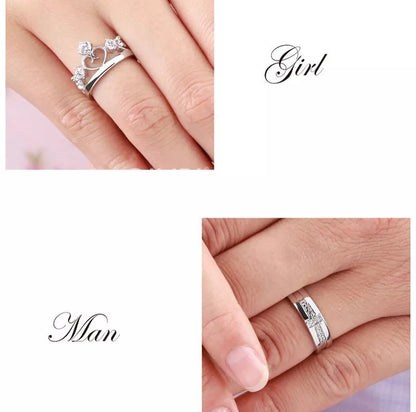 ANILLOS DE PROMESA CHAPADO EN PLATA 925, AJUSTABLES
