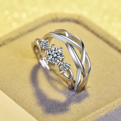 ANILLOS DE PROMESA CHAPADO EN PLATA 925, AJUSTABLES