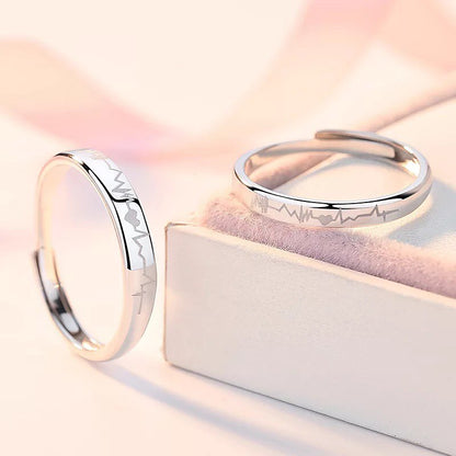 ANILLOS DE PROMESA CHAPADO EN PLATA 925, AJUSTABLES