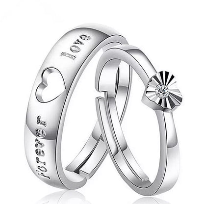 ANILLOS DE PROMESA CHAPADO EN PLATA 925, AJUSTABLES