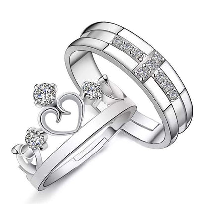 ANILLOS DE PROMESA CHAPADO EN PLATA 925, AJUSTABLES