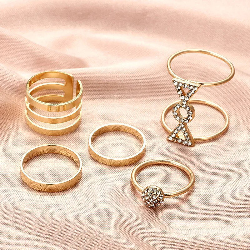 SET DE ANILLOS BOHO STYLE DORADOS