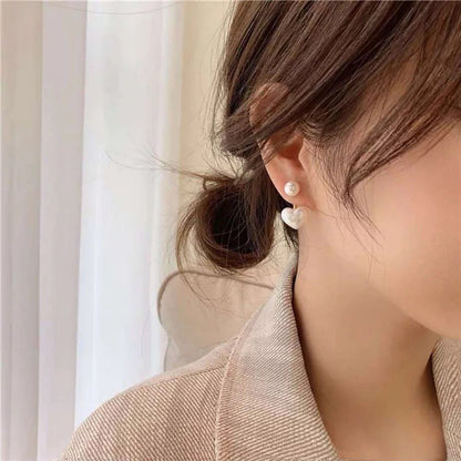 ARETES  CORAZÓN DE PERLAS