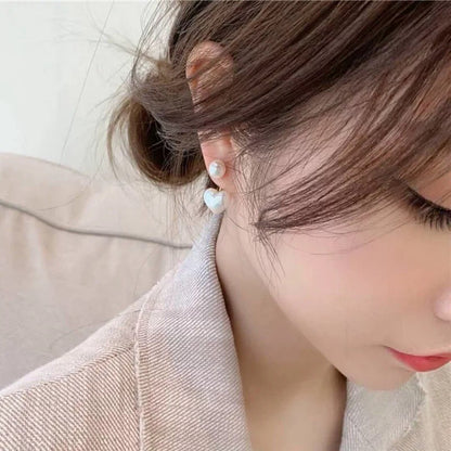 ARETES  CORAZÓN DE PERLAS