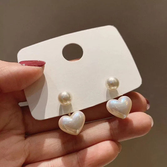 ARETES  CORAZÓN DE PERLAS