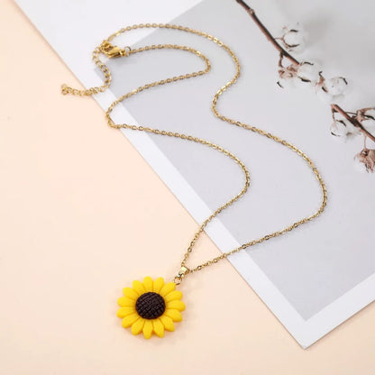COLLAR GIRASOL AMARILLO MINIMALISTA