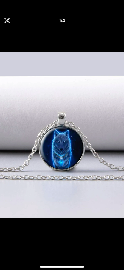 COLLAR LOBO NÓRDICO  PARA ÉL AZUL