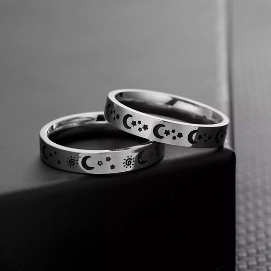 ANILLOS DE PROMESA DISEÑO LUNAR MINIMALISTAS