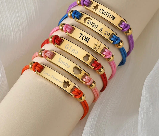 BRAZALETE BARRA SÍMBOLOS  LUNA CORAZÓN PERSONALIZABLE MINIMALISTA