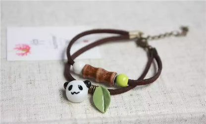 BRAZALETE PANDA  CON CERÁMICA KAWAII