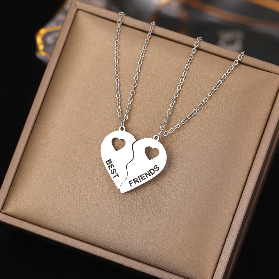 COLLARES ROMPECABEZAS CORAZÓN BFF MEJORES AMIGAS MINIMALISTA