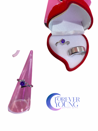 ANILLO CORTE PRINCESA CIRCONIA COLORIDA  MINIMALISTAS 👑