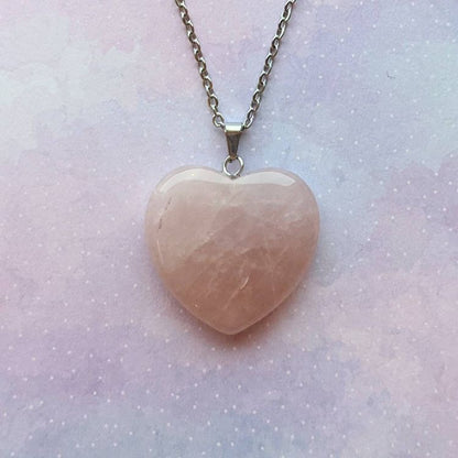 COLLAR CUARZO FORMA DE CORAZÓN ÓPALO MINIMALISTAS