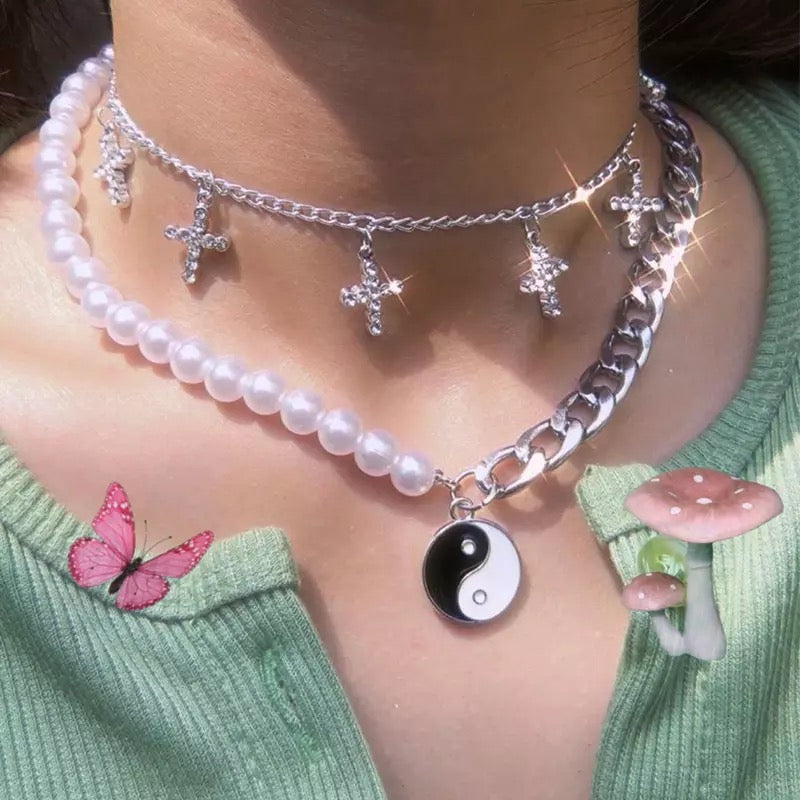 COLLAR CHOCKER DE PERLAS YIN YANG