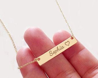 COLLAR PLACA HORIZONTAL PERSONALIZABLE MINIMALISTA