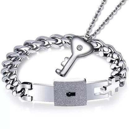 PULSERA CANDADO + COLGANTE LLAVE ( LA LLAVE DE TU CORAZÓN )