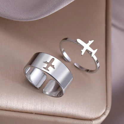 ANILLOS DE PAREJA MATCHING RINGS DISEÑO HUECO AJUSTABLES