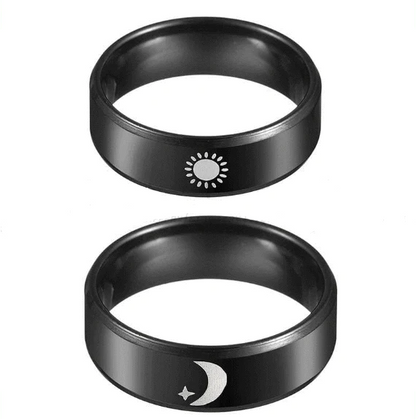 ANILLOS DE PROMESA SOL & LUNA NEGRO MATTE