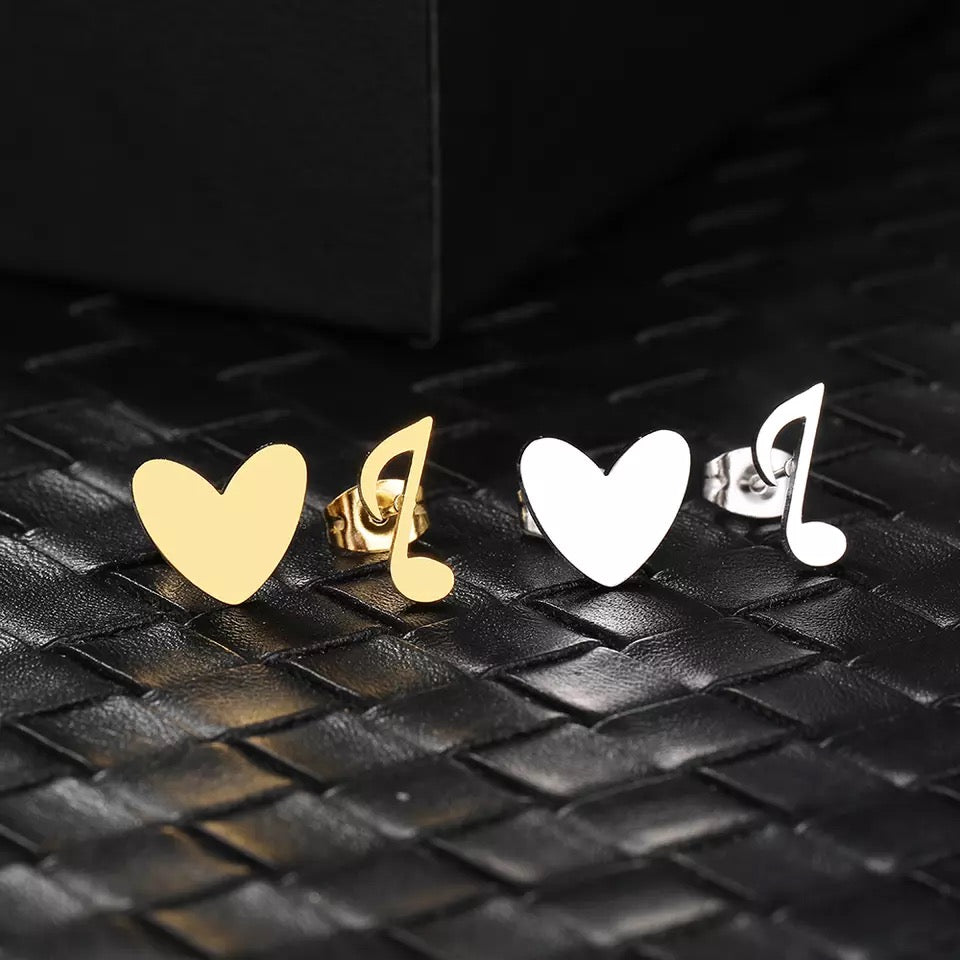 PENDIENTES LOVE MUSIC  MINIMALISTAS