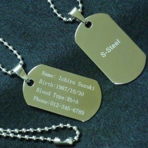 COLLAR PLACA MILITAR UNISEX PERSONALIZABLE