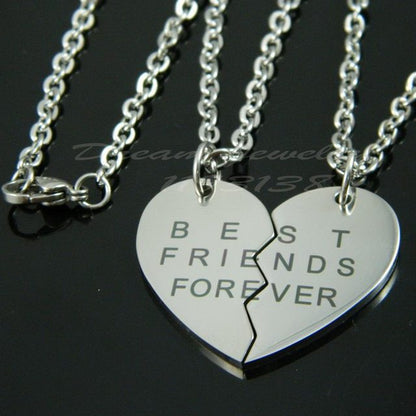 COLLARES MEJORES AMIGOS BEST FRIENDS BFF   CORAZÓN PARTIDO  ACERO