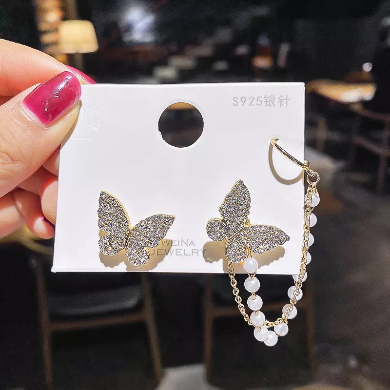 ARETES MARIPOSA CRISTAL