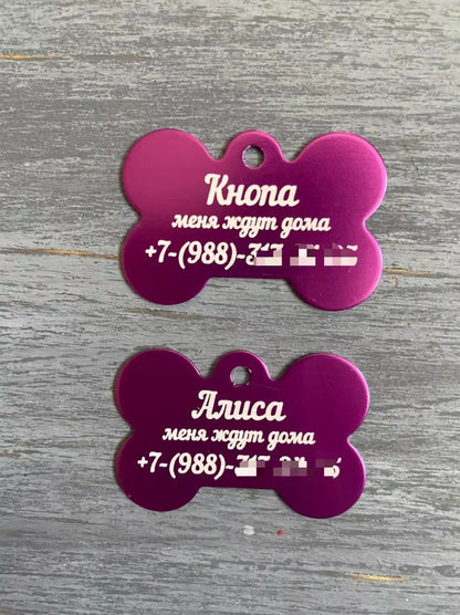 PLACA DE IDENTIFICACIÓN TAG PARA MASCOTAS PERROS PERSONALIZABLE