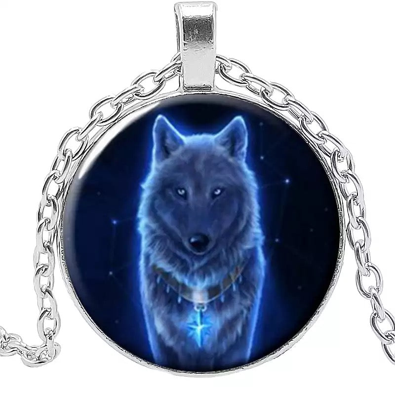 COLLAR LOBO NÓRDICO  PARA ÉL AZUL