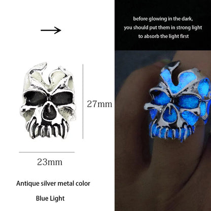 ANILLOS PUNK GÓTICO BRILLAN EN LA OSCURIDAD