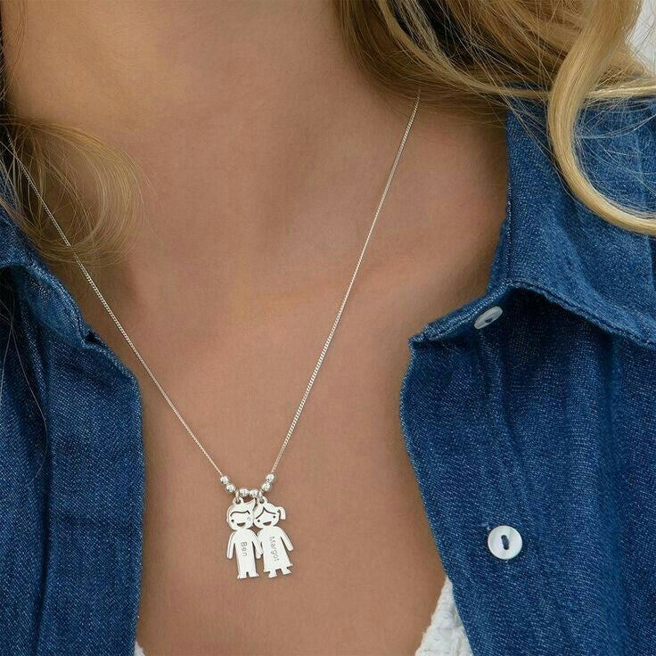 COLLAR DIJE DE NIÑOS Y NIÑAS MINIMALISTAS PERSONALIZABLE