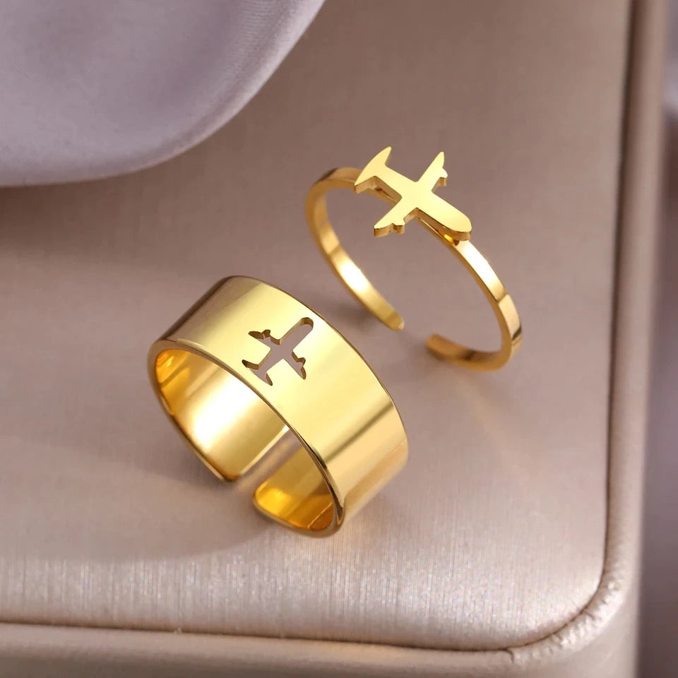 ANILLOS DE PAREJA MATCHING RINGS DISEÑO HUECO AJUSTABLES