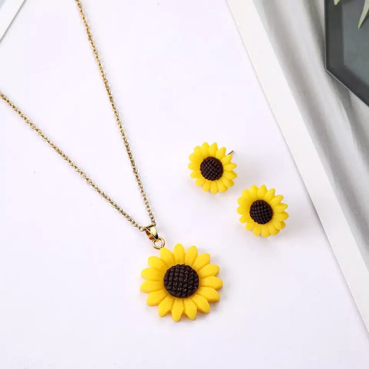 SET DE COLLAR GIRASOL AMARILLO