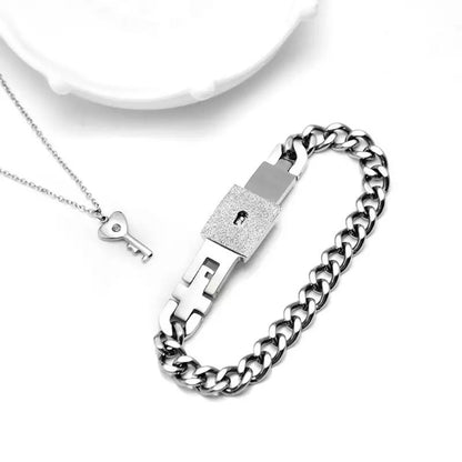 PULSERA CANDADO + COLGANTE LLAVE ( LA LLAVE DE TU CORAZÓN )