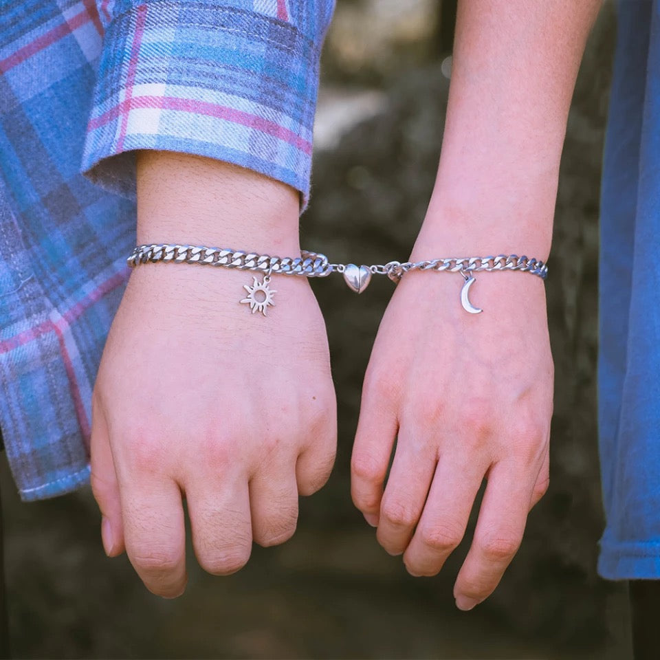 BRAZALETES MAGNÉTICOS CADENA CUBANA DE PAREJA