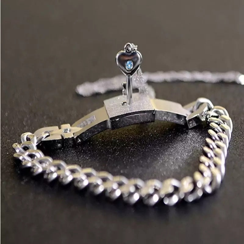 PULSERA CANDADO + COLGANTE LLAVE ( LA LLAVE DE TU CORAZÓN )