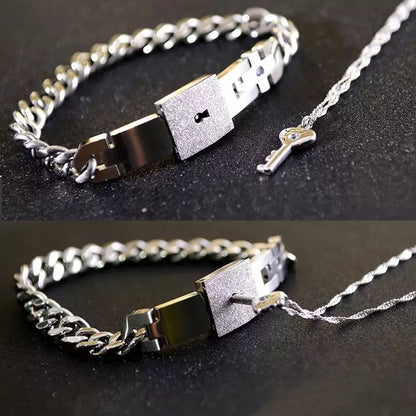 PULSERA CANDADO + COLGANTE LLAVE ( LA LLAVE DE TU CORAZÓN )