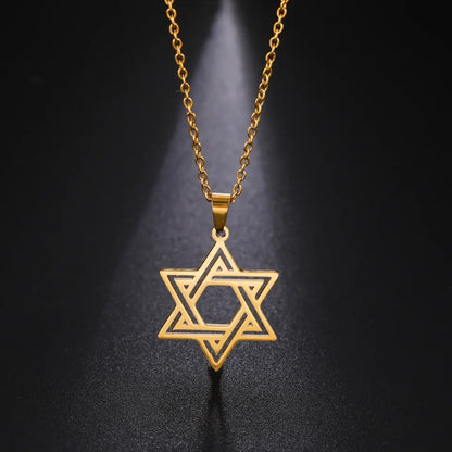 COLLAR ESTRELLA DE DAVID  UNISEX HUECO