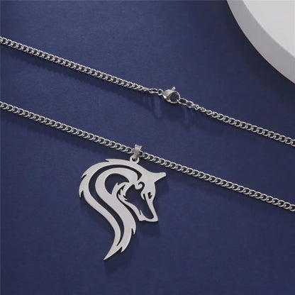 COLLAR DIJE DE LOBO  MINIMALISTA 🐺