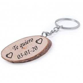 LLAVERO MINIMALISTA EN MADERA REAL PERSONALIZADO