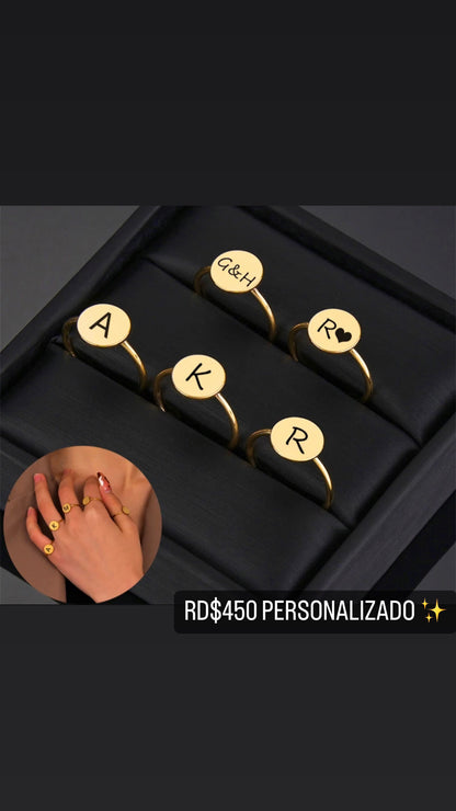 ANILLOS EN FORMA DE CIRCULO MINIMALISTA PERSONALIZABLES AJUSTABLES