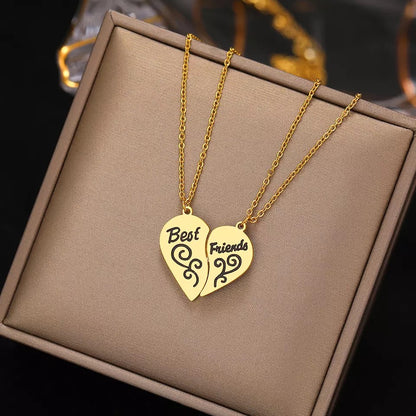 COLLARES ROMPECABEZAS CORAZÓN BFF MEJORES AMIGAS MINIMALISTA