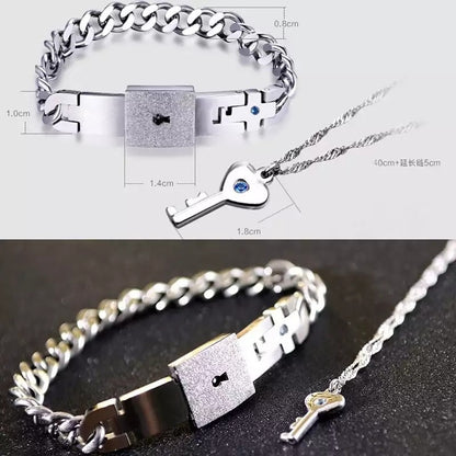 PULSERA CANDADO + COLGANTE LLAVE ( LA LLAVE DE TU CORAZÓN )