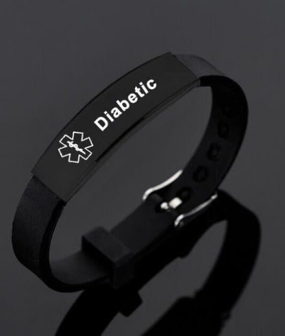 BRAZALETE SLICONA LISO PLACA DE ACERO LAMINADO NEGRO MATTE PERSONALIZADO