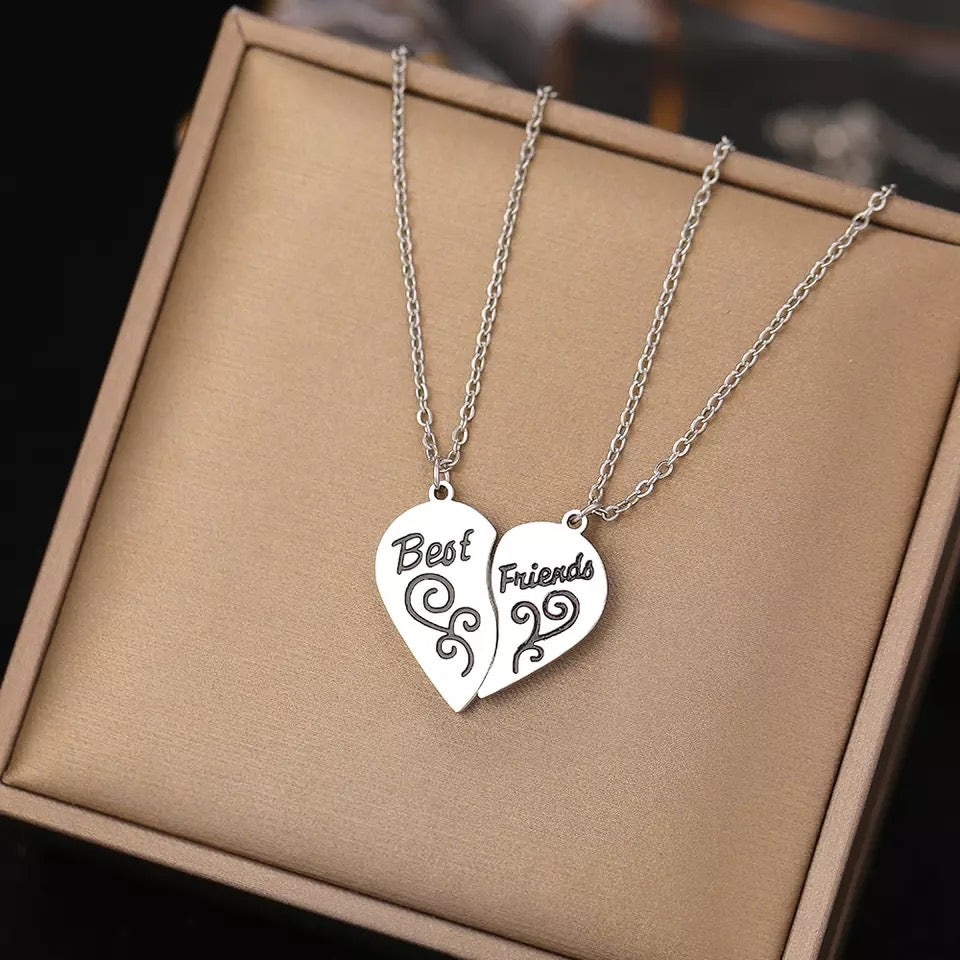 COLLARES ROMPECABEZAS CORAZÓN BFF MEJORES AMIGAS MINIMALISTA